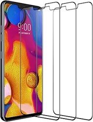 3 Pack Screen Protector for LG V40 ThinQ,Anti-Scratch 9H Hardness Full Coverage Silk Print Black Tem