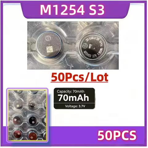 50Pcs Battery M1254 S3 LIR1254 For Beats By Dre Powerbeats Pro for Jabra Elite 65t 75t 85t 3.7V 70mA