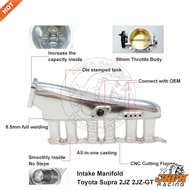 JKVK RACING Aluminum Billet Intake Manifold For Supra 2JZ 2JZ-GTE Engine Intake Manifold Kits With 9