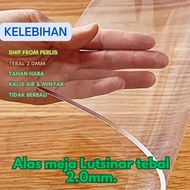 alas Meja Plastik tebal lutsinar 2.0mm soft transparent table cloth PVC alas meja tebal