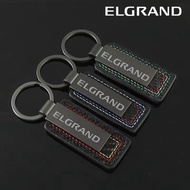 Leather Car Keychain Key Ring Holder Decoration For Nissan Elgrand Metal Auto Key Chains Buckle Pend