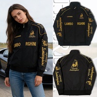 Jaket perlumbaan F1, jaket menunggang motosikal gaya Amerika, jaket kasual vintaj bersulam untuk lel