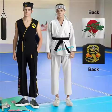 Anime Game KOF Cosplay Costume Cobra Kai Val Armorr Karate Uniform Taekwondo Clothes For Kids Man Gl