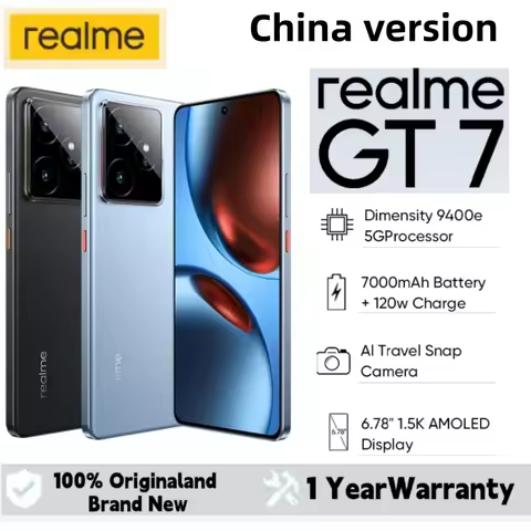 China Version realme GT 7 5G Smartphone Dimensity 9400e Chipset 7000mAh Battery 120W Charge 50MP Son