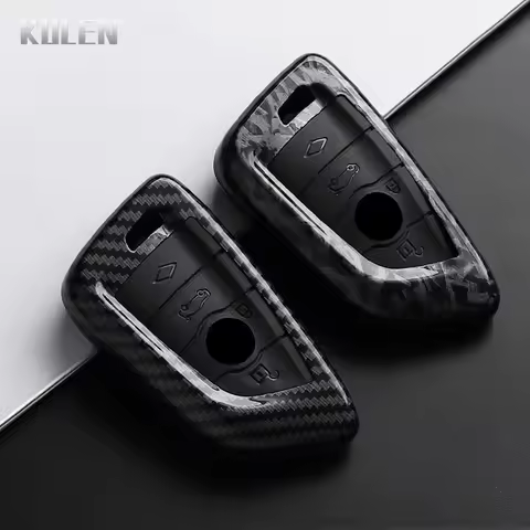 ABS Carbon Fiber Style Car Key Case Cover For BMW X1 X3 X5 X6 X7 1 3 5 7 Series G20 G30 G11 F15 F16 