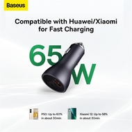 Baseus 65W Car Charger Dual USB Type C Fast Charging For Xiaomi Huawei Phone PD 25W Car Phone Charge