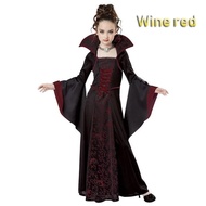【Lowest Prices Online】 Halloween Costume For Kids Girls Flared Sleeves Royal Vampire Costume Girl Me