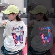 Teeforme Korean Style Kids T-Shirt - Reflective Light Up I Reflective Butterfly Kids and Teenagers T