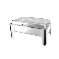 DCFF Stainless Steel Chafing Dish Buffet Set with Transparent Hydraulic Lid 6/9L Buffet Warmer  Buff