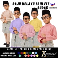 PG3 Sempurna Baju Melayu Budak Warna Nude Peach Lilac Purple Dusty Pink Soft Yellow Slim Fit Baju Ra