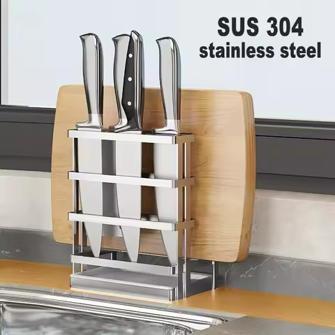 NEW Kitchen Knife Organizer 304 Stainless Steel Knife Holder for Kitchen Counter Kitchen Accessories