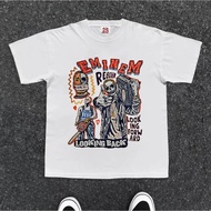 CARLOS American retro Style T-shirt Original Trend EMINEM Print top| White Women's T-Shirt | Men's a