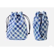 NEW Bath & Body Works GINGHAM Gift Bag Drawstring Reusable 9.5"Hx9.5" Wx3.75"D