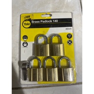 YALE BRASS PADLOCK 5in1 5lock 1key 40mm