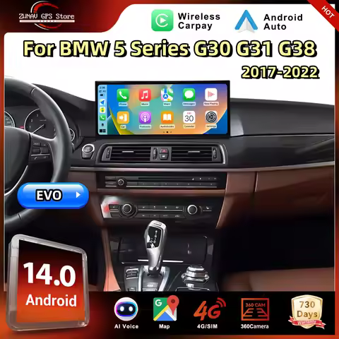 15.8" Android 14 12+256GB Car Multimedia Player For BMW 5 Series G30 G31 2017 - 2022 EVO System Ster
