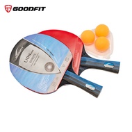 Set of 2 table tennis rackets with 3 GoodFit balls included, 7-layer blade, elastic foam surface, qu