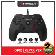 FANTECH GP12 REVOLVER Gaming Controller จอยเกมมิ่ง joystick ระบบ X-input คอนโทรลเลอร์ พร้อมกิฟยางด้านข้างเพิ่มความกระชับมือ รูปทรงสไตล์ PLAYSTATION สำหรับ PC/PS3 One ดำ