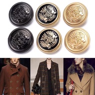 10pcs/Set Clothes Buttons Sewing Round Shape Metal Gold/Black Ornament DIY Set For Men Women Blazer Coat Uniform Shirt Preppy Style Buttons Badge