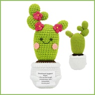Crochet Inspirational Support Handmade Crochet Potted Cactus Shape Cute Inspirational Toy Plant Deco