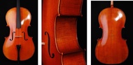 [首席提琴] 義大利 金黃色 油性漆 仿古 手工製作 歐洲老木料  4/4 大提琴 專業演奏琴  LARSEN 琴弦 AUBERT琴橋