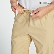 ELLE HOMME | กางเกงขายาวห้าส่วนเอวยางยืด กระเป๋าล้วง 2 ข้าง | W8Q001 - สีเบจ