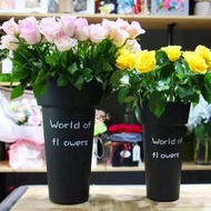 Flower Shop New Style Round Flower Bucket Storage Bucket Plastic Thickened Shatter-Proof Flower Buck