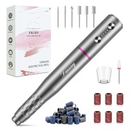 Electric Nail Drill Machine Professional, Rechargeable Cordless Nail File with Bits Kit for Acrylic 