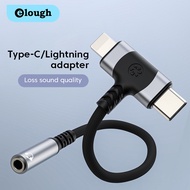 Elough 2in1 Headphones Adapter Lighting To 3.5mm Jack AUX Cable For iP Type C To 3.5mm Audio Extensi