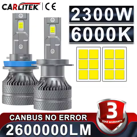 Carlitek K5C H7 H4 H11 LED Headlights 2300W Canbus No Error H1 H8 H9 9012 HIR2 HB3 HB4 9005 9006 557