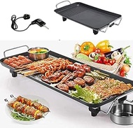 Fashionable Simplicity Electric Barbecue Grill Griddle Non-Stick Barbecue Hot Plate Large Table Top Grill Great For Bbqs Dinner Parties With Drip Collecting Channel &amp; Two Handles， 67X29.5X8.5Cm， 1500W