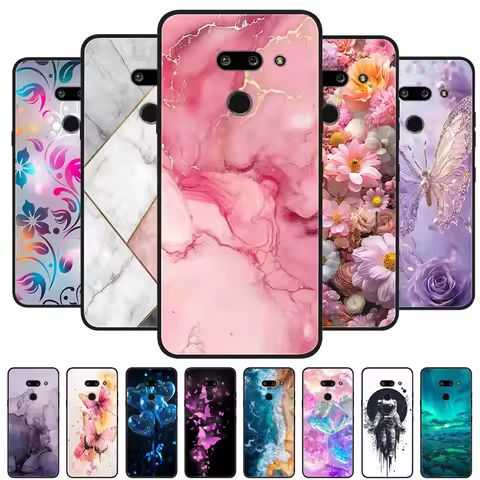 For LG G8 ThinQ Case Marble Soft Matte Silicone Back Cover For LG G8X ThinQ LGG8 G 8 Full Coverage P