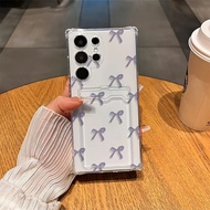 Gray Bow Pattern S25ultra Phone Case comparable for Samsung A04 A05 A13 Shockproof Casing A14 A15 A2