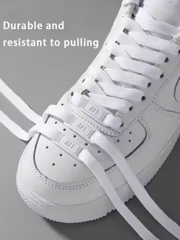 For AF1 Metal Buckle Shoelaces Classics Black White Flat Shoe Laces and Shoe Decoration Suit Sneaker