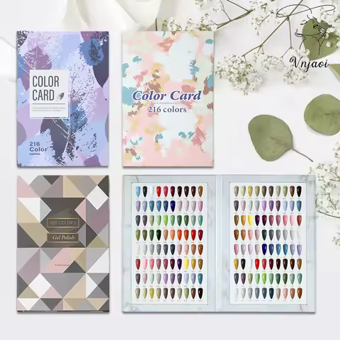 160/180/216 Colors Fake Nails Tips Display Book Nail Polish Storage Book Nail Styles Showing Book wi