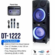 Speaker Aktif Dat 12 Inch Double Dt-222 Speaker Portable Karaoke Ori