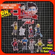 [CUSTOM NAME] Happy Birthday Cake Topper Ejen Ali Decoration Set Party Accessories Banner Hiasan Kek
