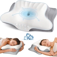 หมอนรองคอปากมดลูกสําหรับบรรเทาอาการปวด ERGONOMIC Memory Foam หมอนสําหรับ Sleeping Side Sleeper หมอนศ