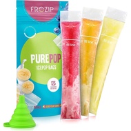 125 Disposable Ice Popsicle Mold Bags| BPA Free Freezer Tubes With Zip Seals | For Healthy Snacks, Y