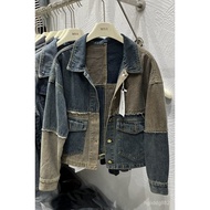 Design Niche Short Denim Jacket Women 2025 Autumn Loose Fashionable Stitching Frayed Top E4 UWS9
