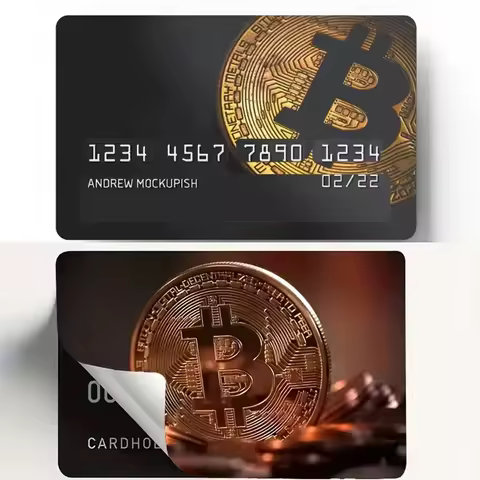 Trends Bitcoin Black Matte Vinyl Film Skin Sticker Tape for Bank Credit Debit Card Personalized Cred