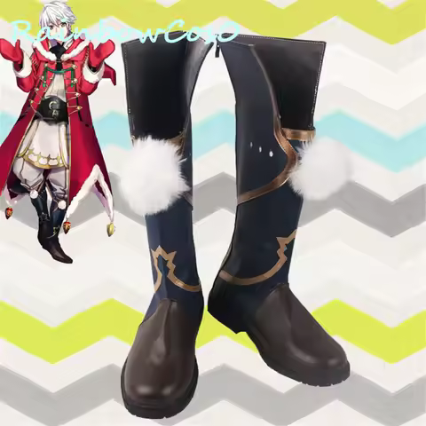 Fire Emblem Tobin The Clueless One Boots Cosplay Shoes Game Anime Carnival Party Halloween RainbowCo