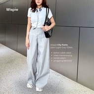 [PROMO] City Pants | Celana Tidur Panjang Wanita Wispie Kantor Kuliah Motif Garis Kulot Pinstripe