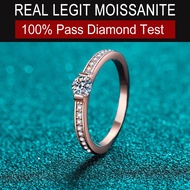 Real Moissanite Champagne Gold Ring s925 Sterling Silver Round 0.3ct Elegant Moissanite Ring with GR