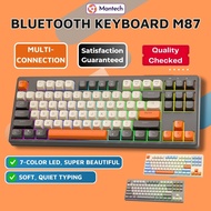 M87 2-Mode Wireless Keyboard, Beautiful 7-Color Led, Smooth Typing Keys for Computer Laptop Ipad