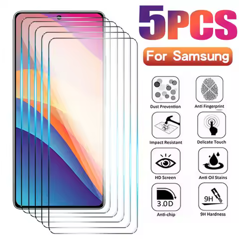 5PCS Tempered Glass For Samsung Galaxy A21 A31 A41 A71 A81 A91 Screen Protector on Samsung A02 A12 A
