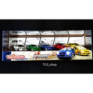Majorette Japan Nissan GT-R R34, Toyota Supra Mk4, Honda Civic EK9, Mitsubishi Evo 9, Cefiro A31