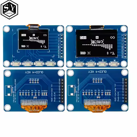 0.96-Inch I2C OLED Display Module (128×64, White) - SSD1315 Driver, 4×4 Keypad Compatible with Ardui