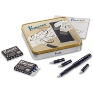 Kaweco Calligraphy Set Fountain Pen Black/Natural Coconut/White Comes with 4 Silver Nibs sizes 1.1mm