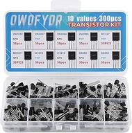 OWOFYDR 10 Values 300 Pieces 2N2222 2N2907 2N3904 2N3906 BC327 BC337 A1015 C1815 S8050 S8550 Power S