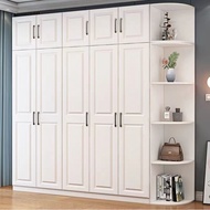 Nordic Solid Wood Wardrobe Storage Cabinet Wardrobe With Drawers Small Wardrobe 1/2/3/4/5 Doors Ward